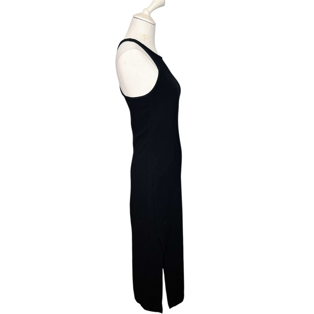 Babette Textured Black Racerback Midi Dress - Picture 2 of 9